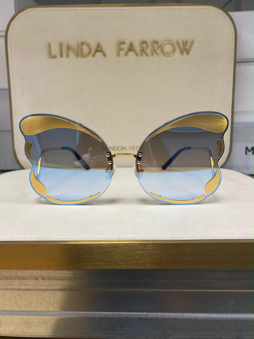 Matthew Williamson X Linda Farrow Metallic Butterfly Sunglasses