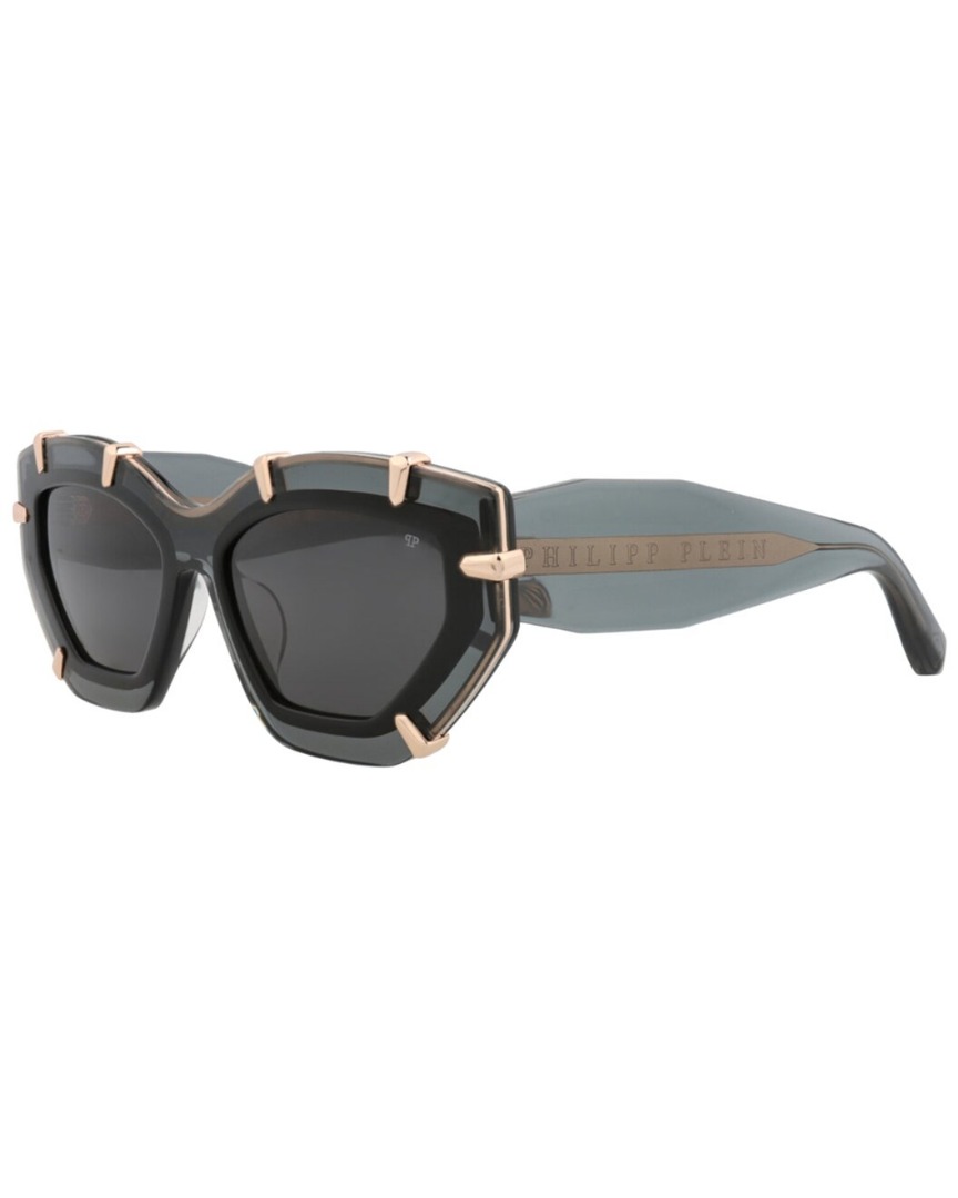 Grey Geometric Cat-Eye Sunglasses By Philipp Plein