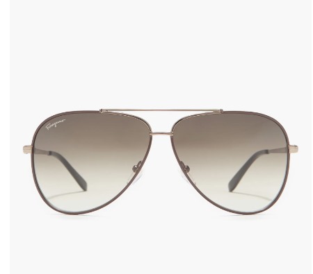 Salvatore Ferragamo 60mm Aviator Sunglasses In Espresso